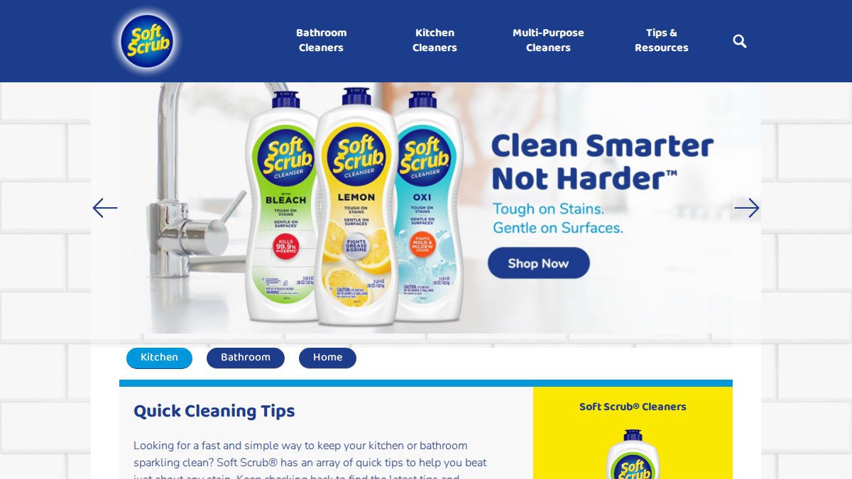 Screenshot of softscrub.com interface