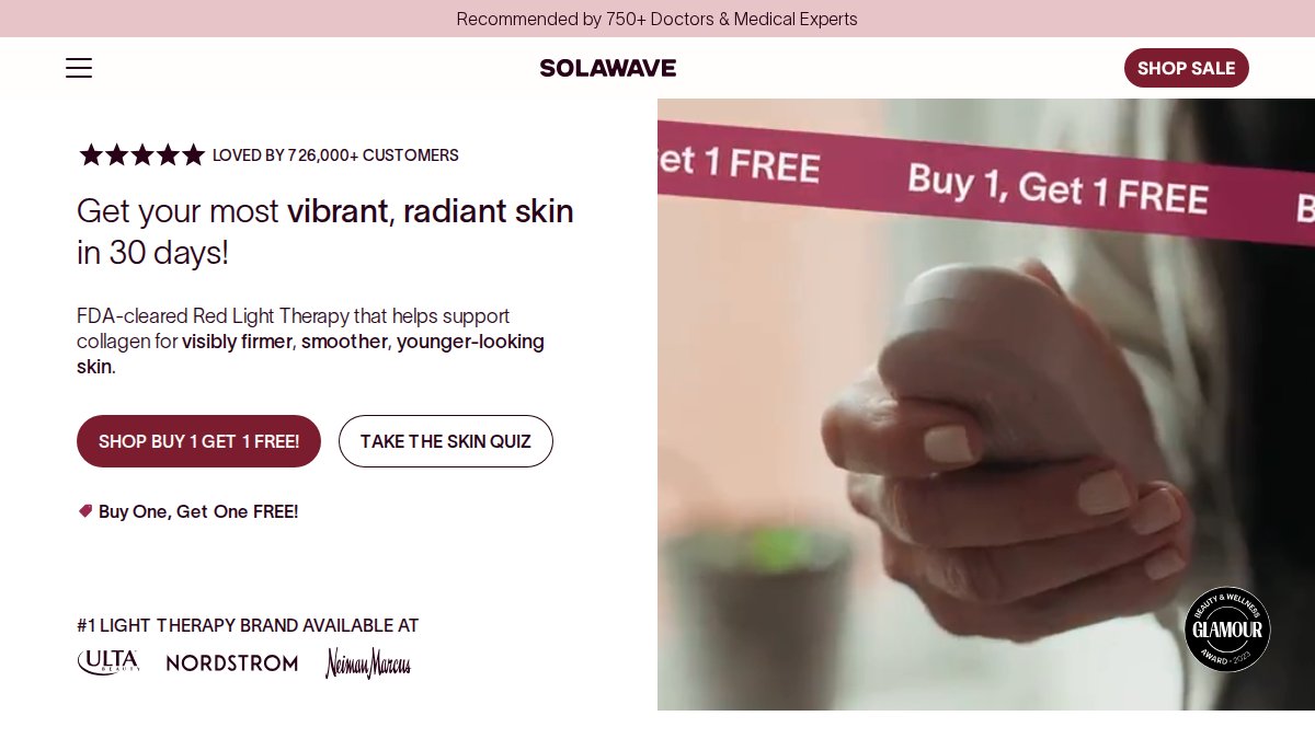 Screenshot of solawave.co interface