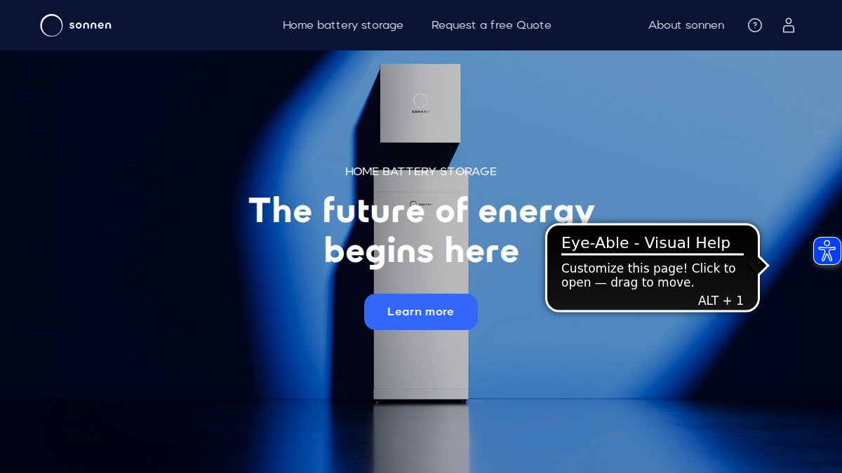 Screenshot of sonnen.com.au interface