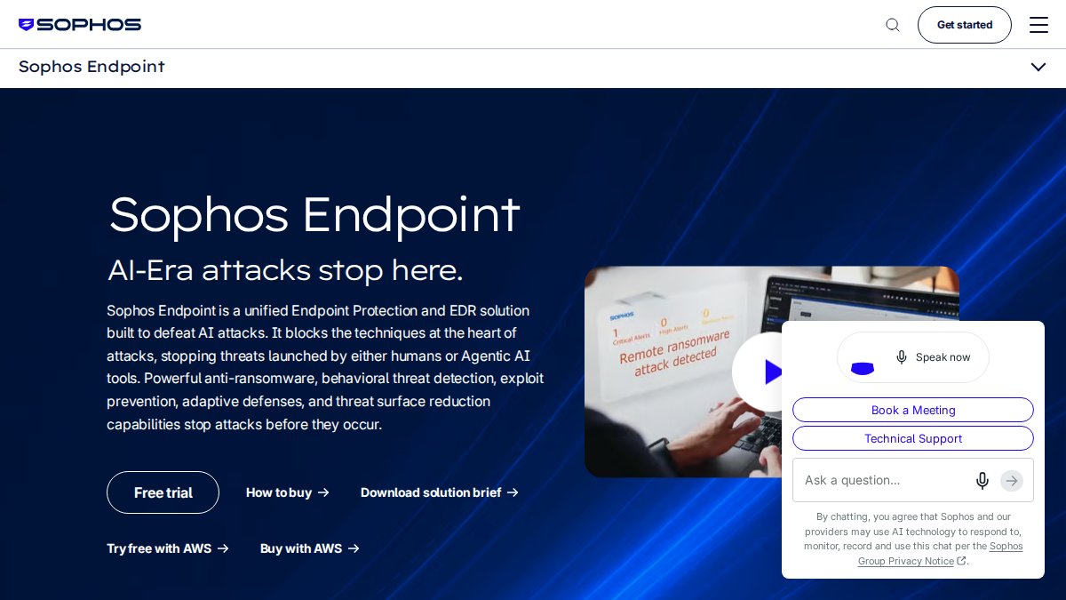 Screenshot of Endpoint Antivirus page on sophos.com
