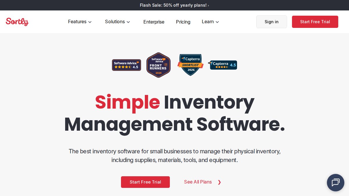 Screenshot of sortly.com interface