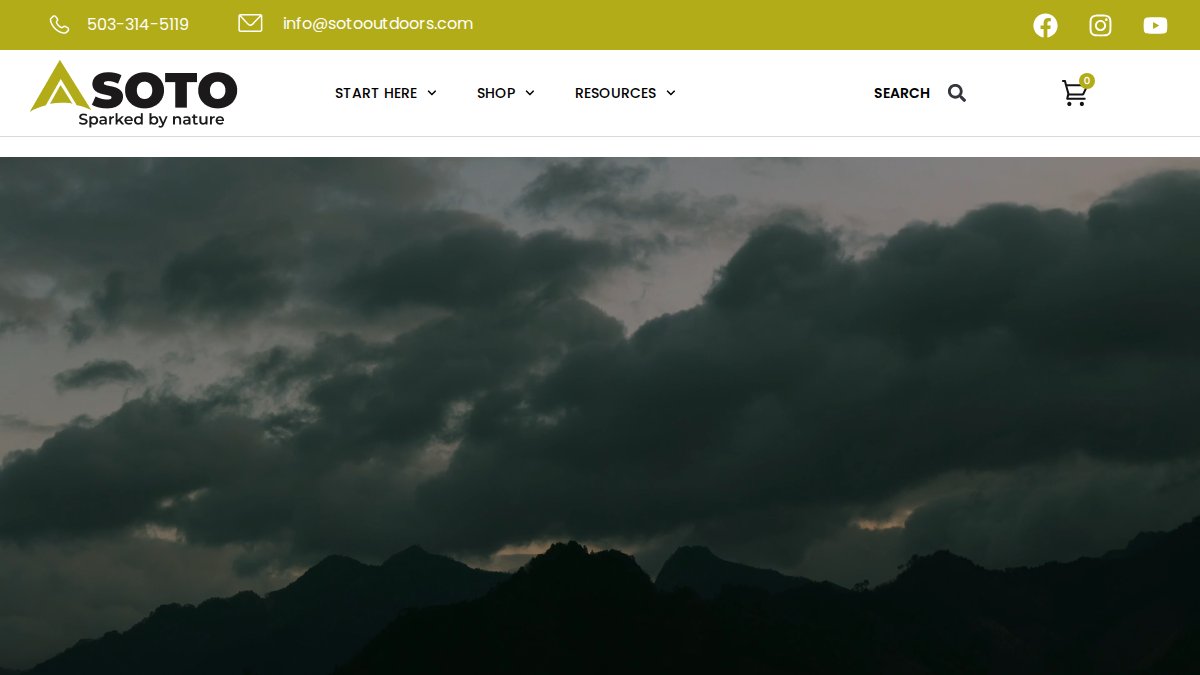 Screenshot of sotooutdoors.com interface