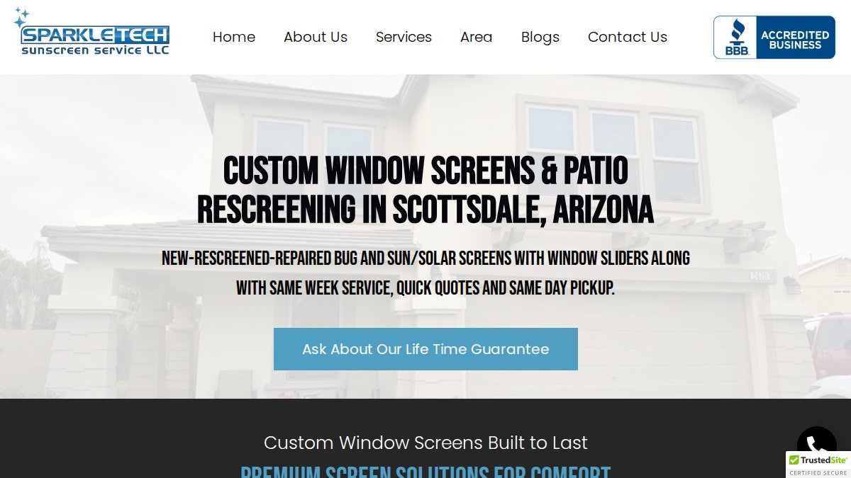 Screenshot of Sparkletechsunscreens.com interface