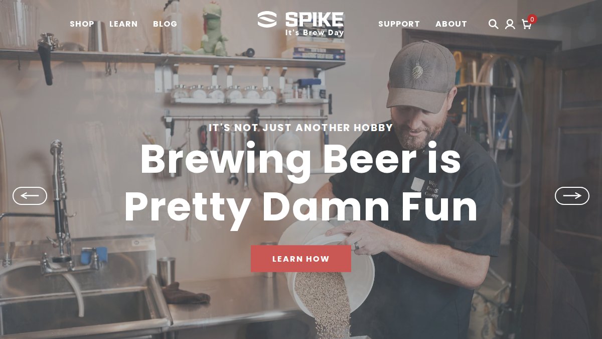 Screenshot of spikebrewing.com interface