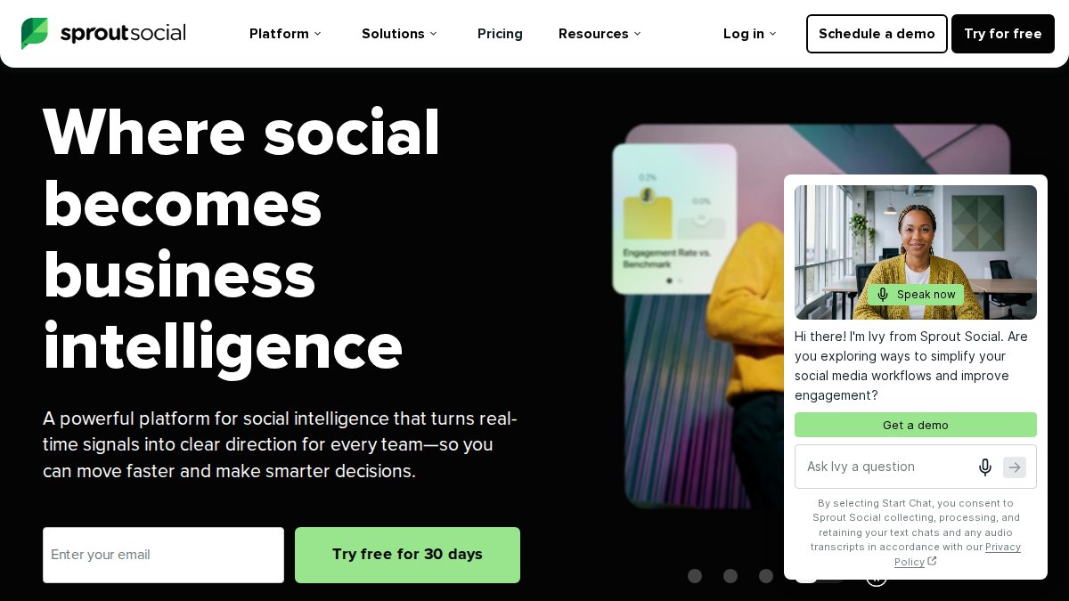 Screenshot of sproutsocial.com interface