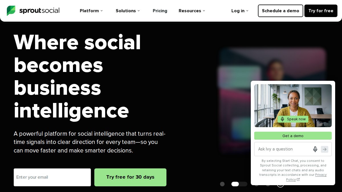 Screenshot of sproutsocial.com interface