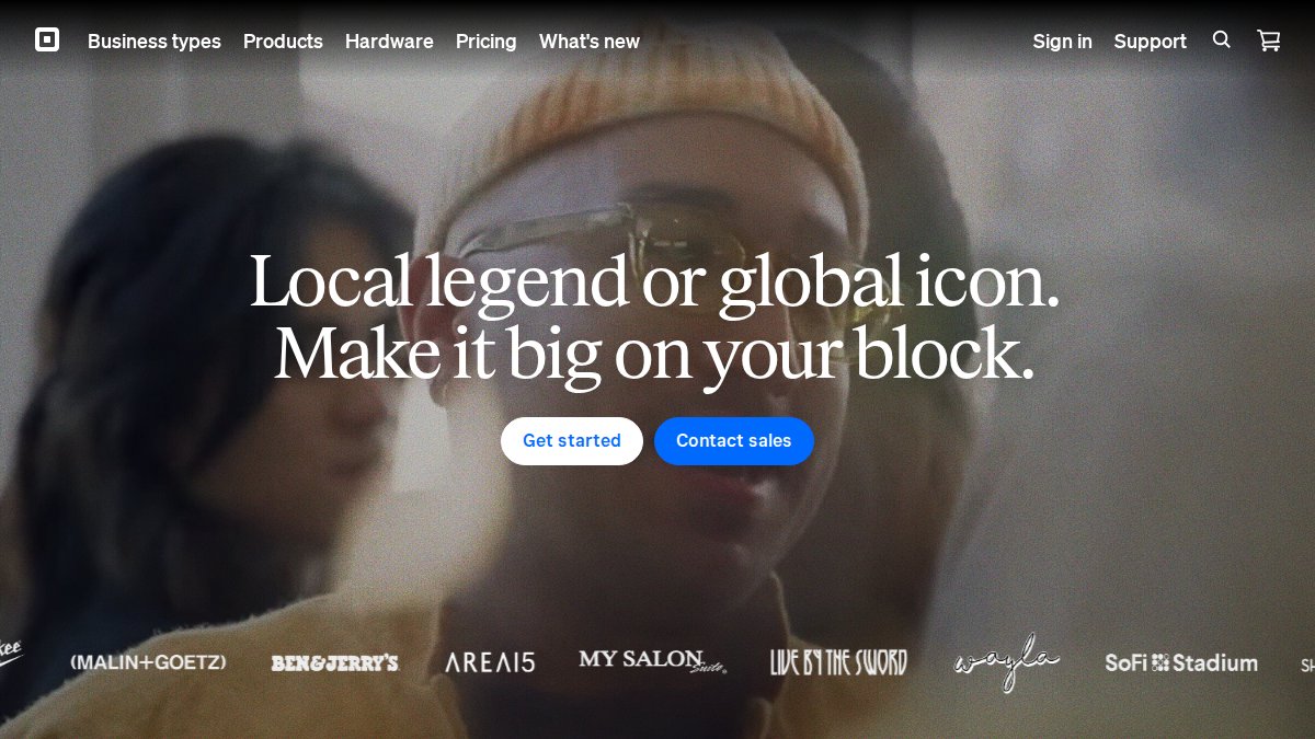 Screenshot of squareup.com interface