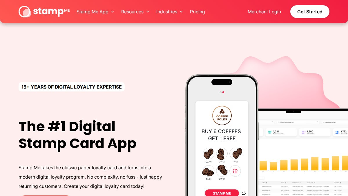 Screenshot of stampme.com interface