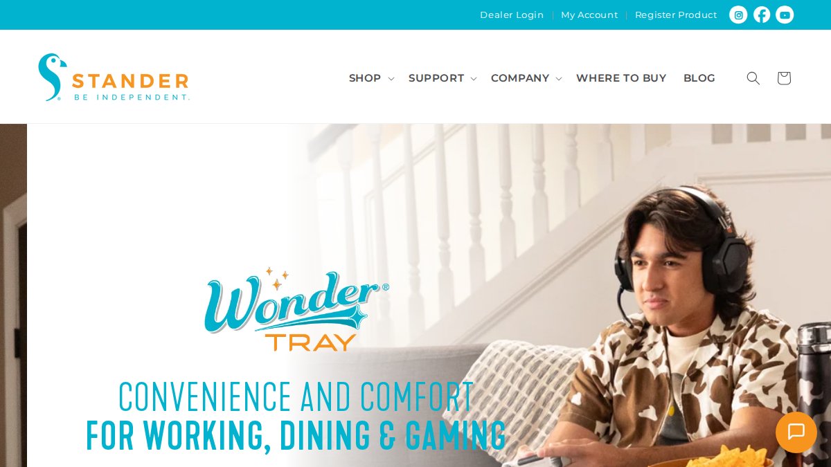 Screenshot of stander.com interface
