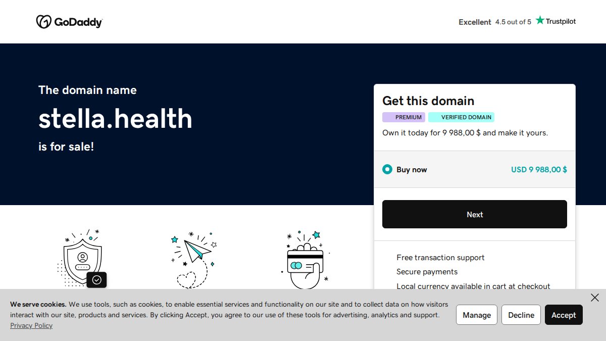 Screenshot of stella.health interface