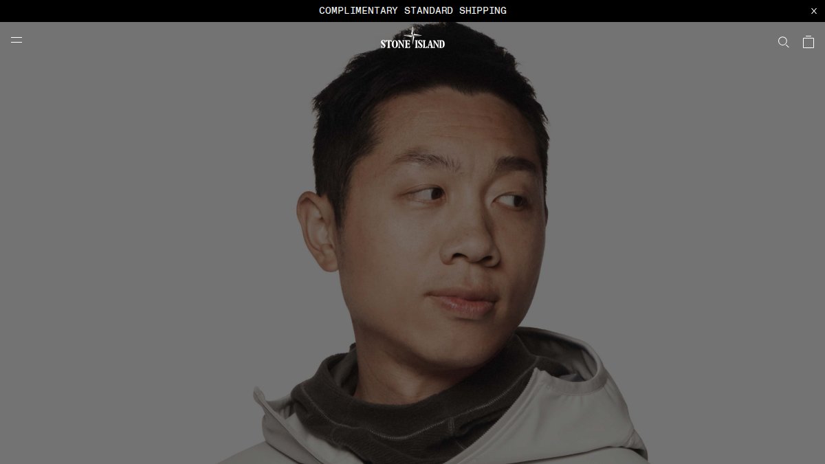 Screenshot of stoneisland.com interface
