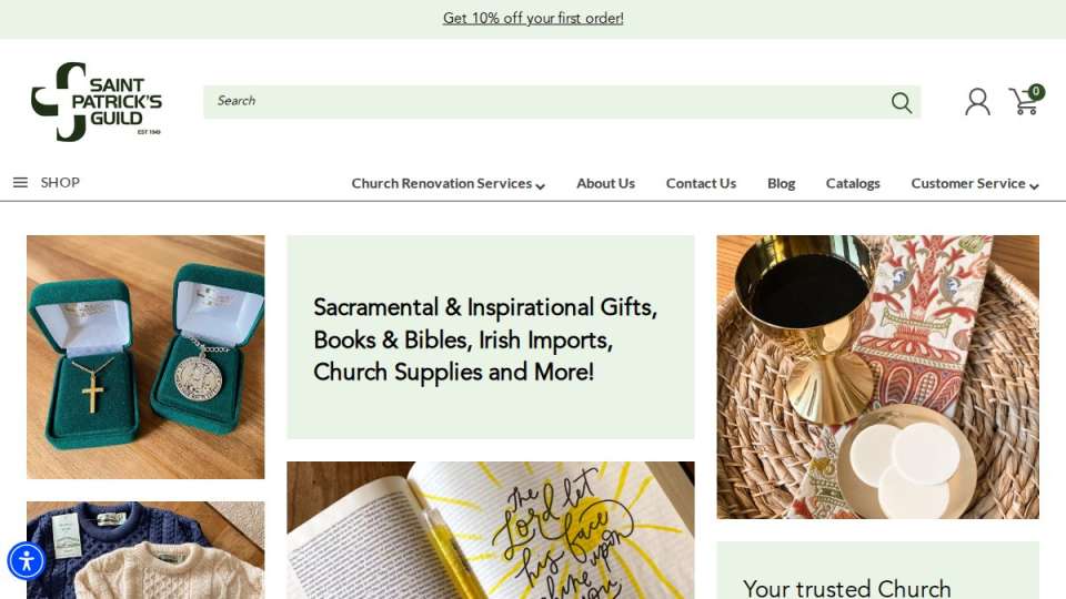 Screenshot of stpatricksguild.com interface