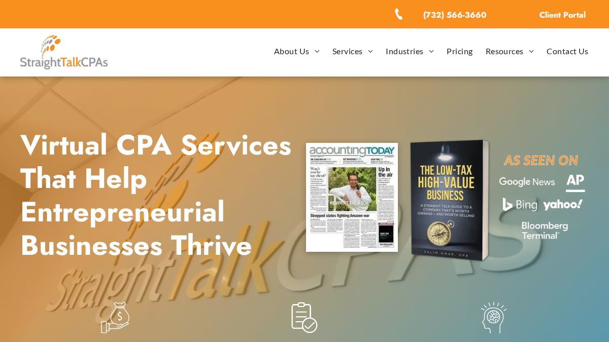 Screenshot of straighttalkcpas.com interface