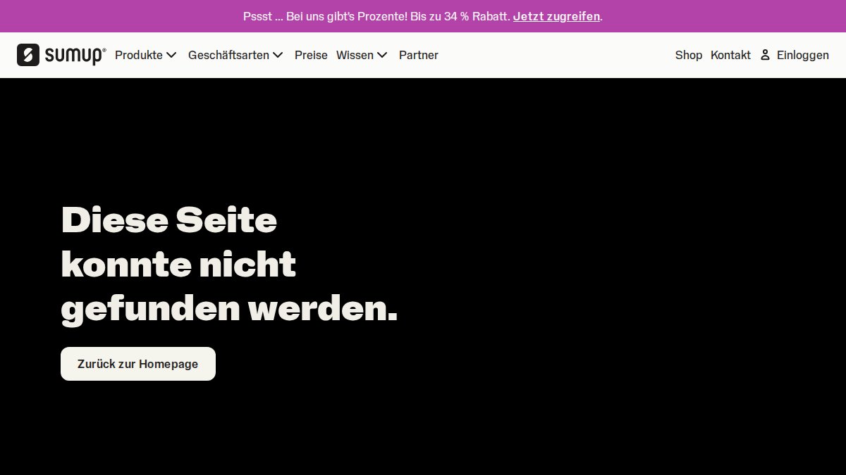 Screenshot of Kassensysteme page on sumup.com