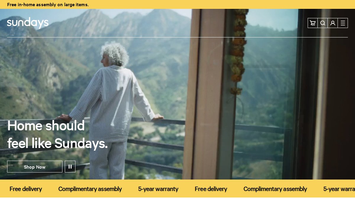 Screenshot of sundays-company.com interface