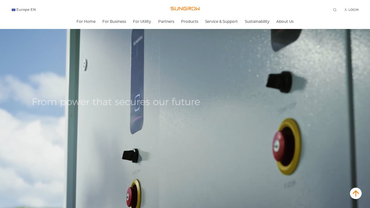 Screenshot of sungrowpower.com interface