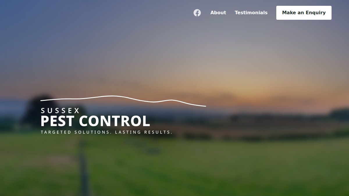 Screenshot of sussexpestcontrol.co.uk interface