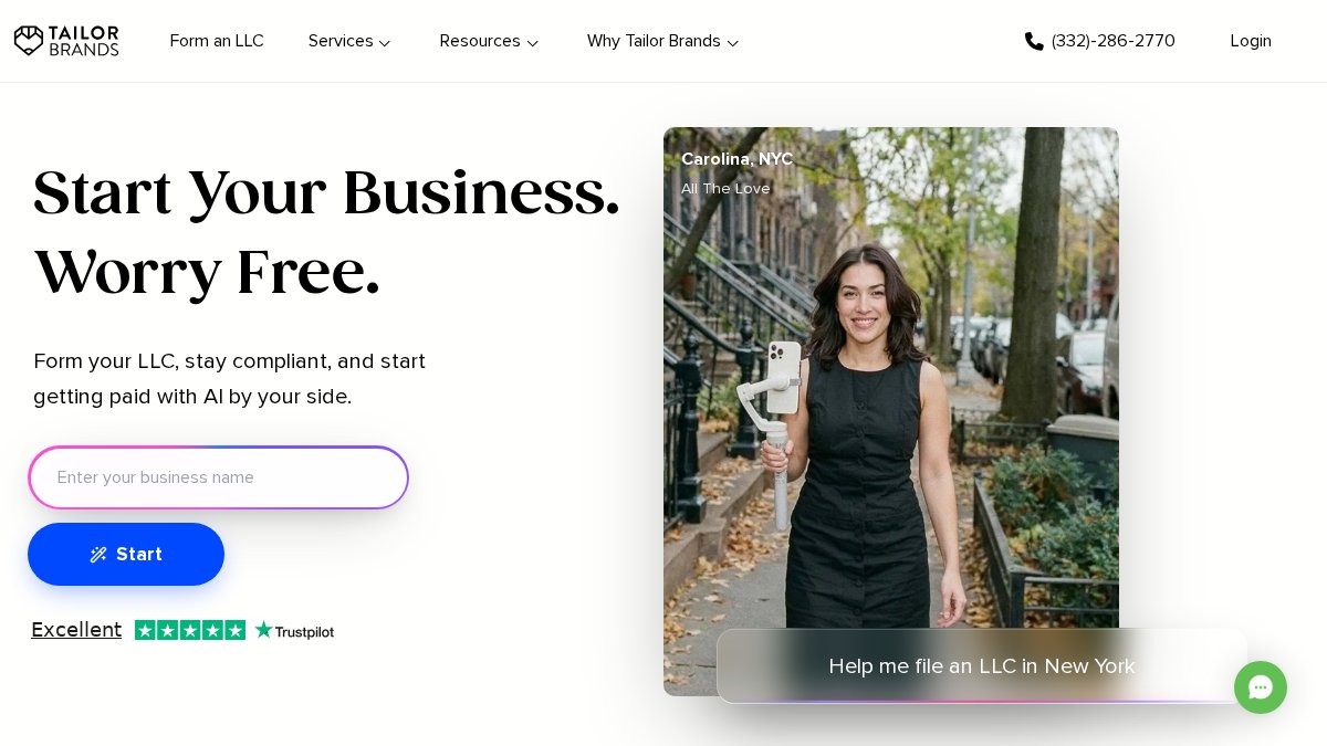 Screenshot of tailorbrands.com interface