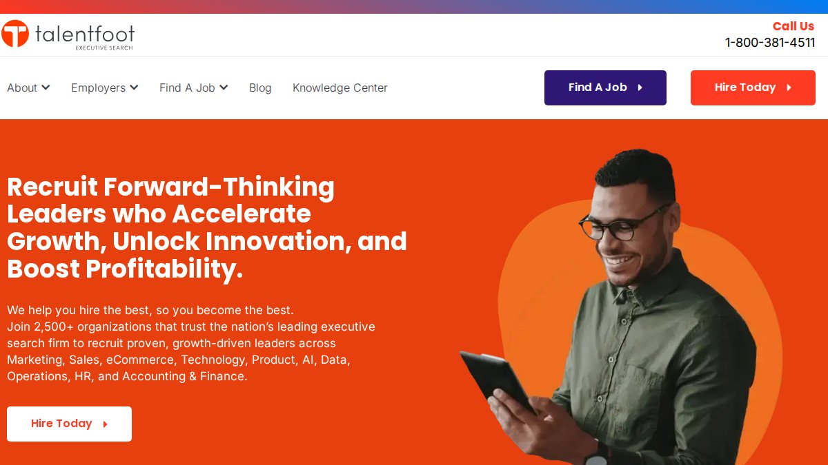 Screenshot of talentfoot.com interface