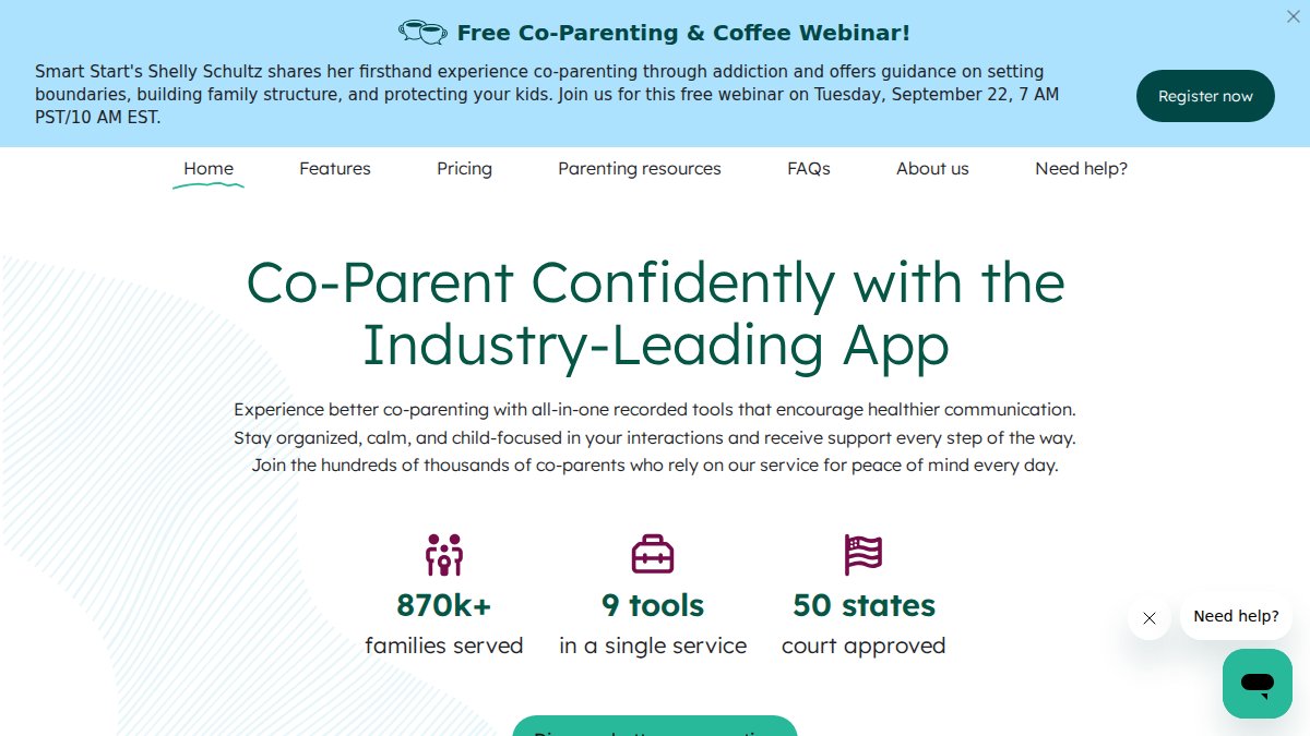 Screenshot of talkingparents.com interface