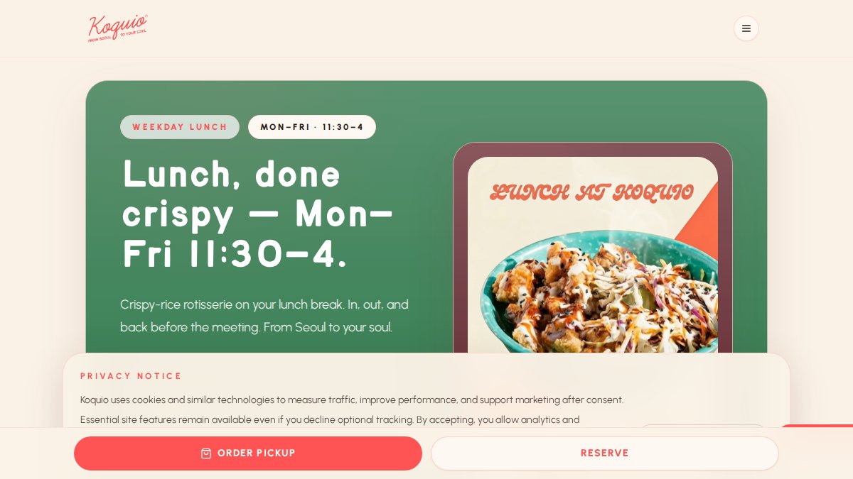 Screenshot of taqueria52.com interface