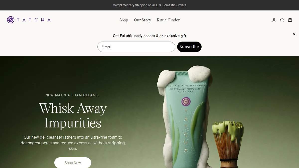 Screenshot of tatcha.com interface