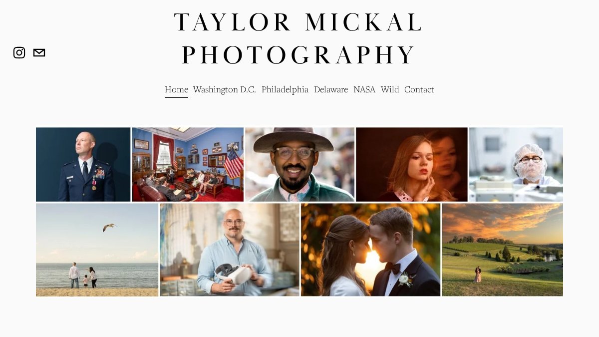 Screenshot of taylormickal.com interface
