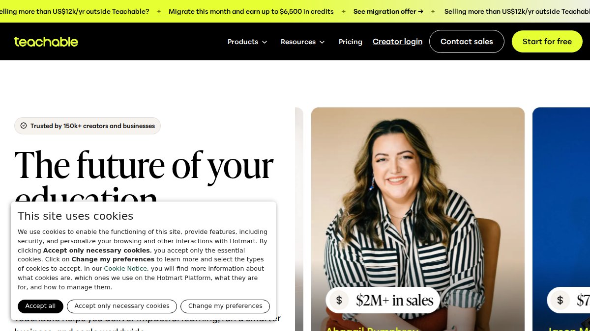 Best Online Course Platforms: 2026 Comparison Guide Screenshot of teachable.com interface