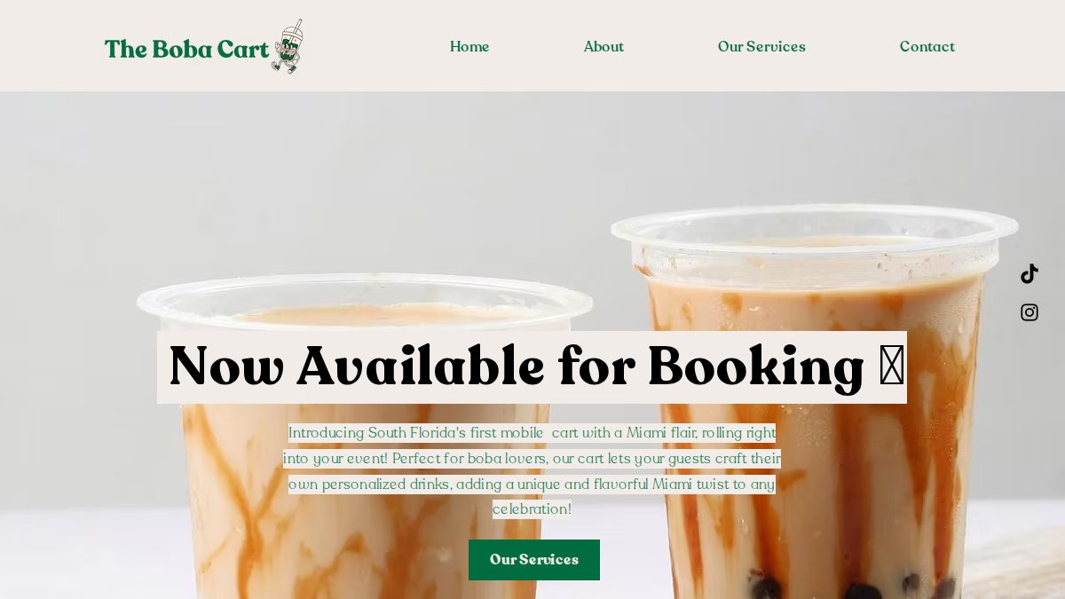 Screenshot of thebobacart.com interface