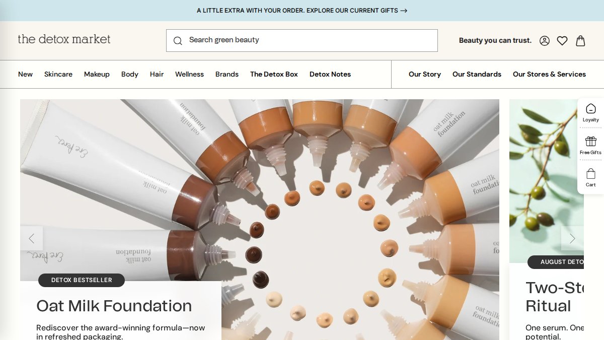 Screenshot of thedetoxmarket.com interface