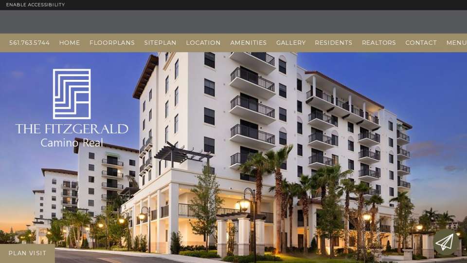 Screenshot of thefitzgeraldcaminoreal.com interface