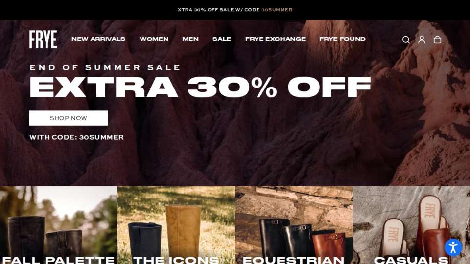 Screenshot of thefryecompany.com interface
