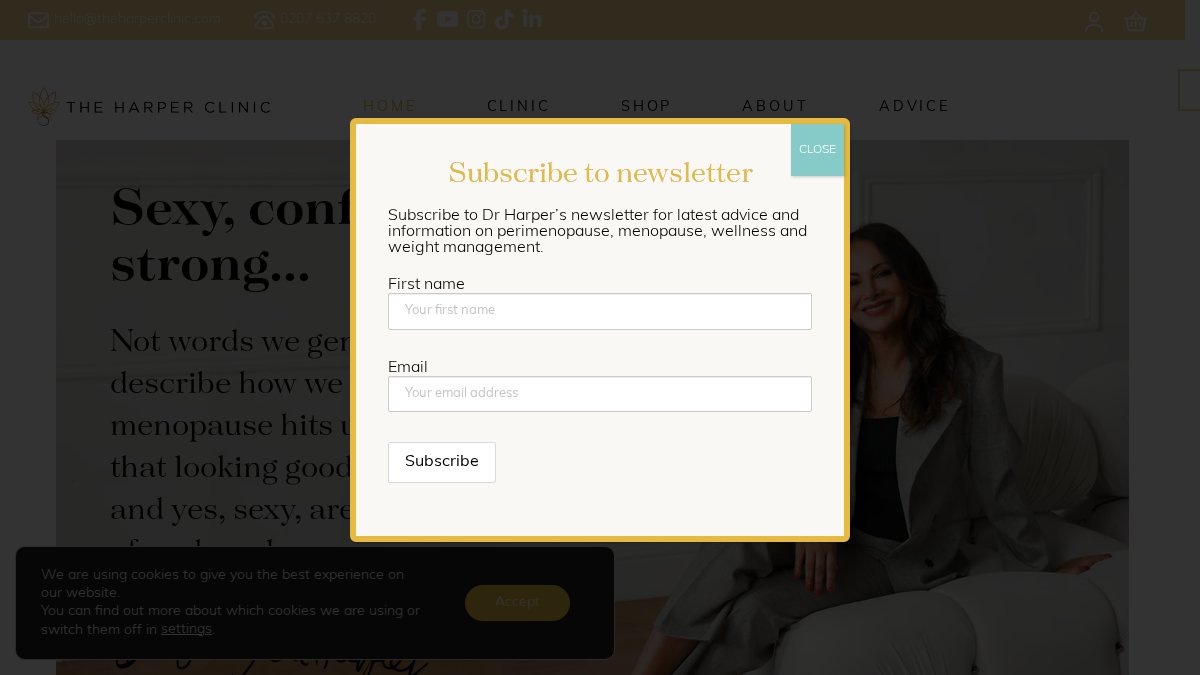 Screenshot of theharperclinic.com interface