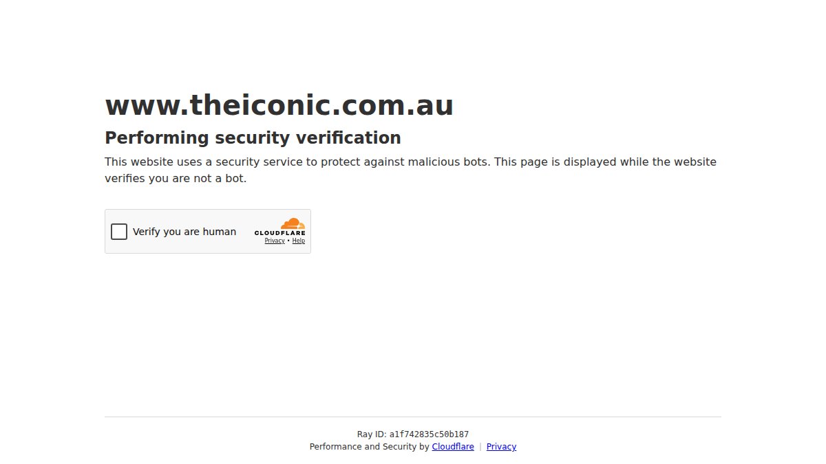 Screenshot af theiconic.com.au interface