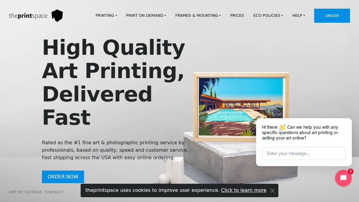 Screenshot of theprintspace.com interface