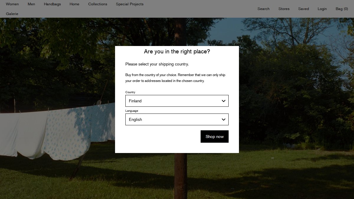 Screenshot of therow.com interface
