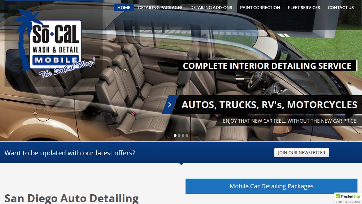 Screenshot of thesocalway.com interface