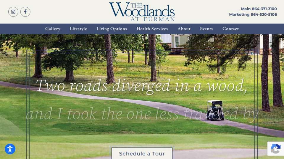 Screenshot of thewoodlandsatfurman.org interface