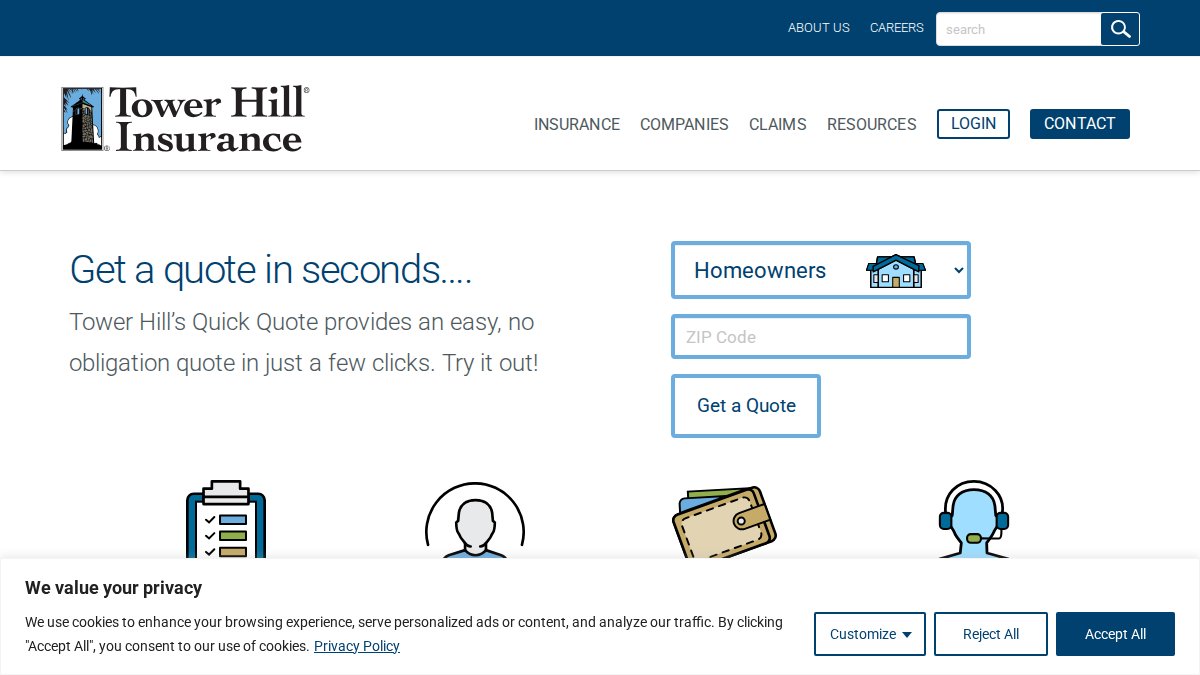Screenshot of thig.com interface