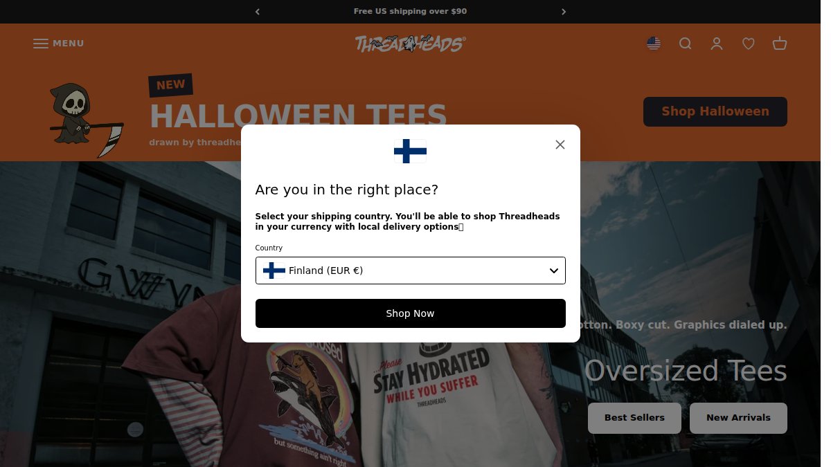 Screenshot of threadheads.com interface