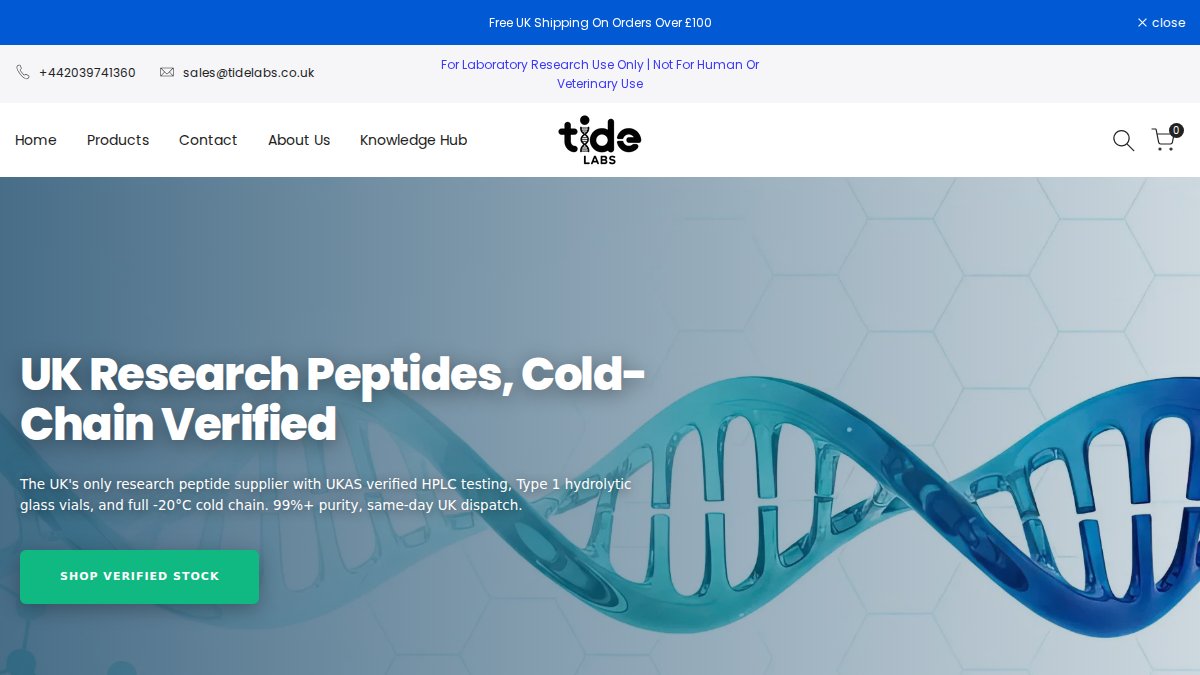 Screenshot of tidelabs.co.uk interface