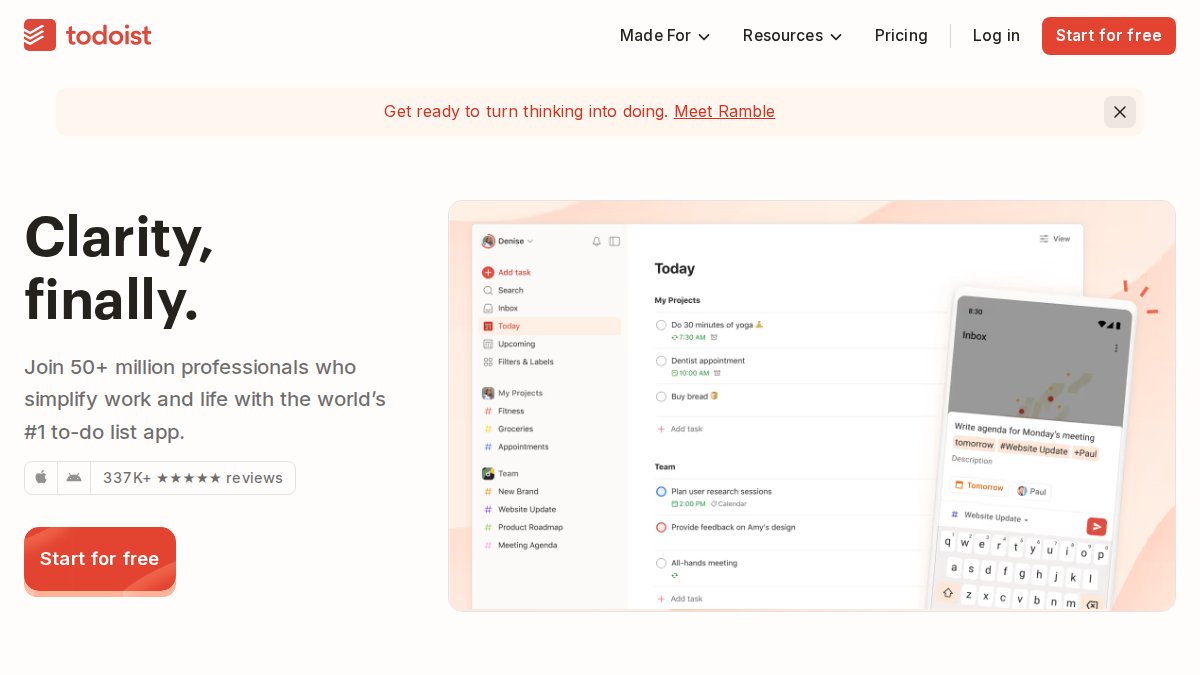 Screenshot of todoist.com interface