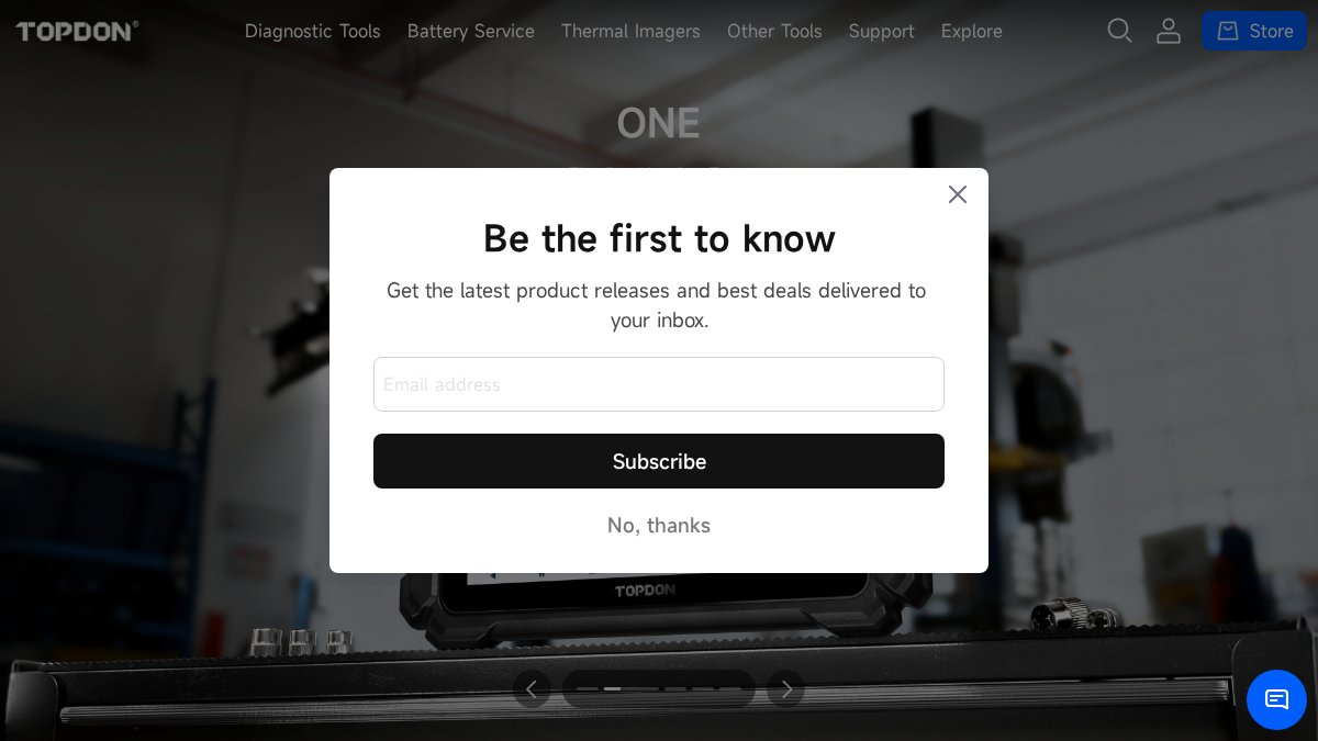 Screenshot of topdon.com interface