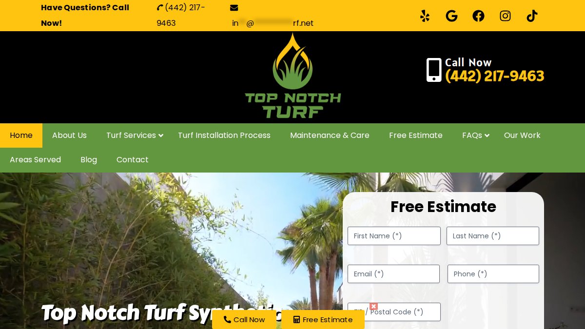 Screenshot of topnotchturf.net interface