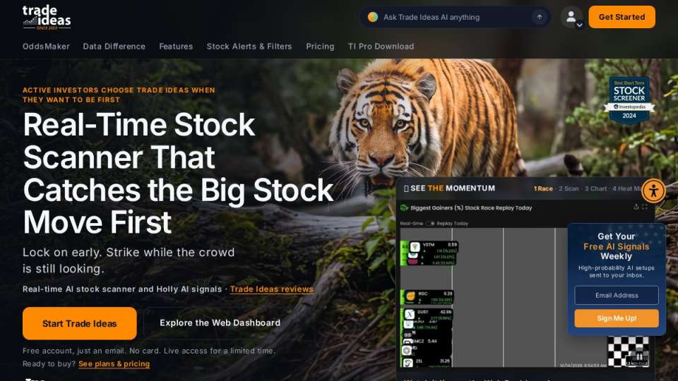 Screenshot of trade-ideas.com interface