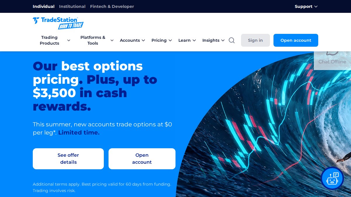 Screenshot of tradestation.com interface
