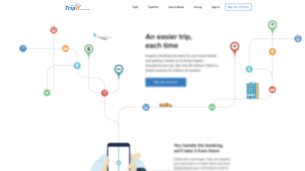 Screenshot of tripit.com interface