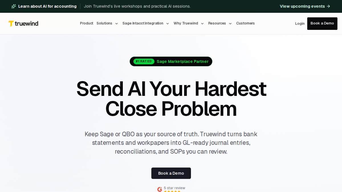 Screenshot of truewind.ai interface