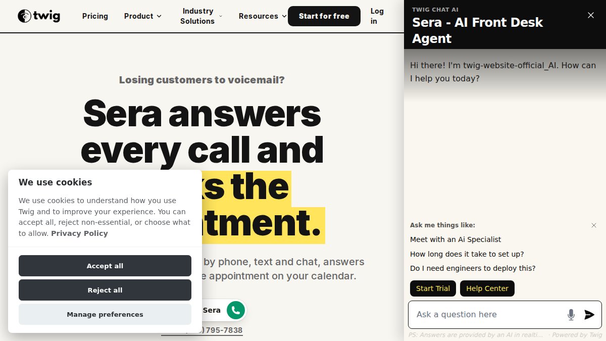 Screenshot of twig.so interface
