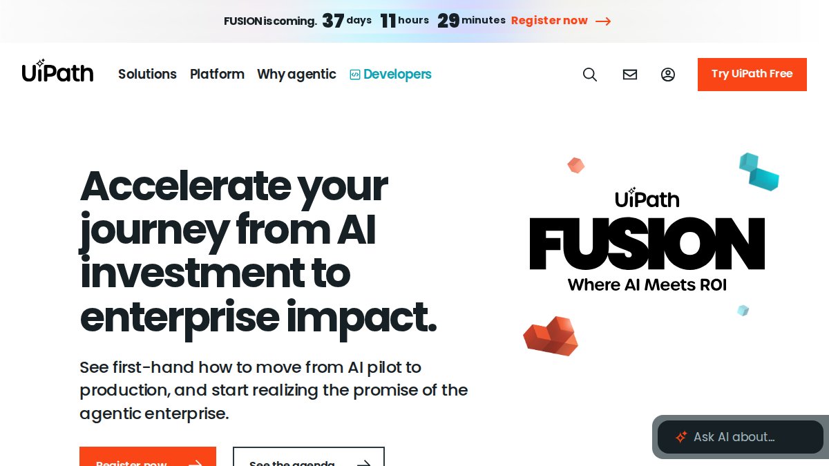 Screenshot of uipath.com interface